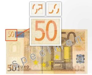 Motivo de Coincidencia en Billete de 50 euros