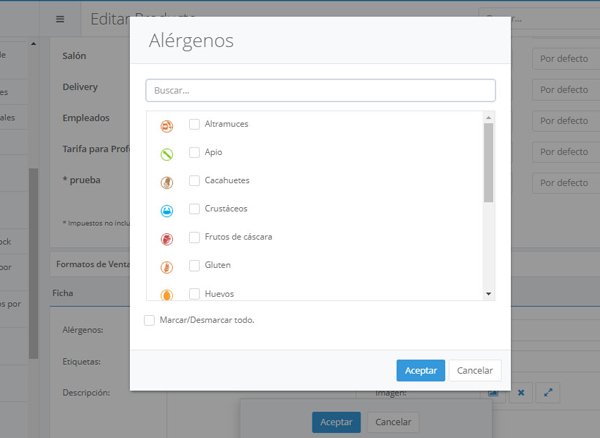 editar alergenos agora smart menu